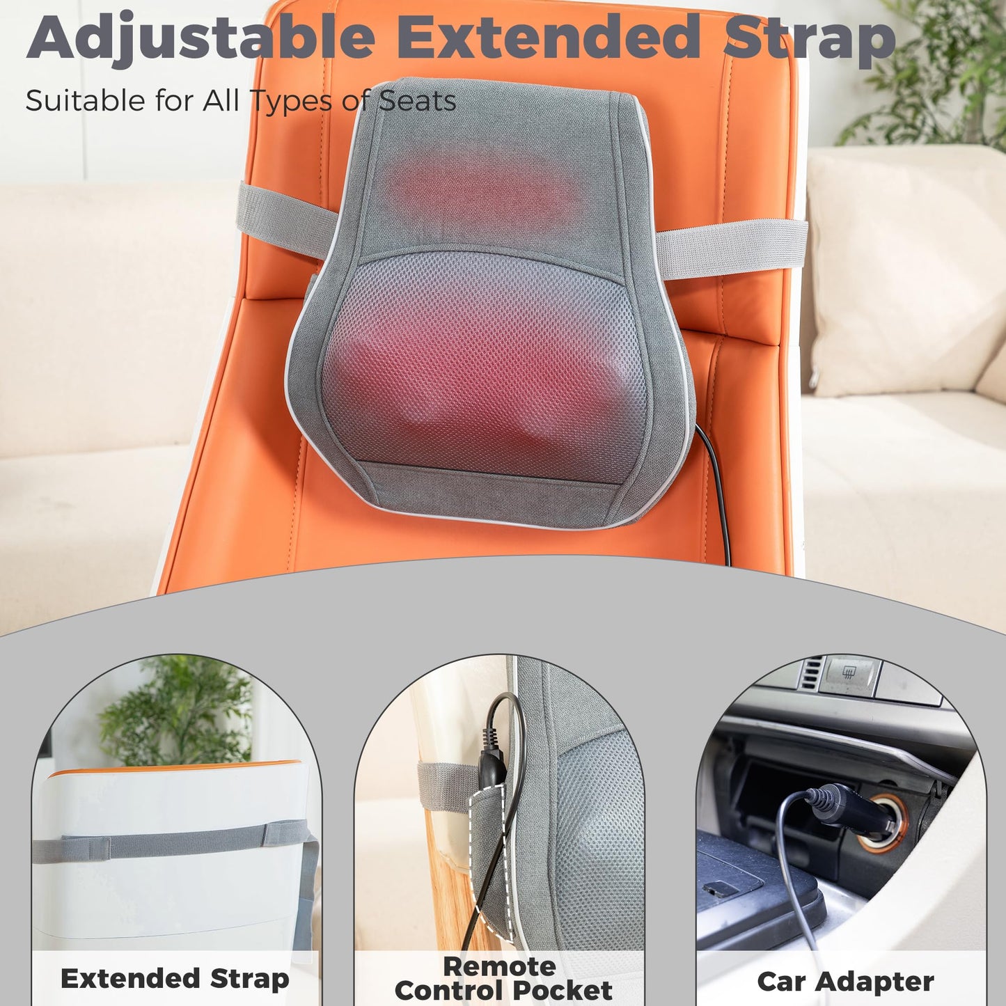 Neck and Back Massager for Pain Relief Deep Tissue with Heat, Shiatsu Shoulder Massager with Bi-Directional Rotating Head for Neck, Back, Shoulders, and Legs