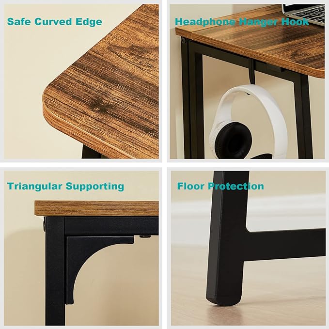 WOHOMO Folding Desk for Small Spaces, 31.5 Inch Foldable Computer Desks