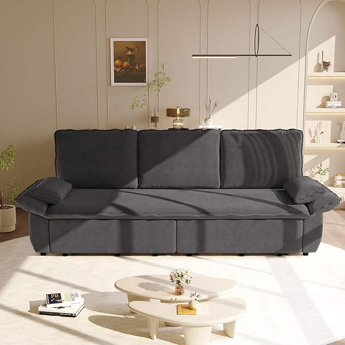 KEIKI 94.5" King 3-in-1 Sleeper Sofa, Oversized Pull-Out Couch