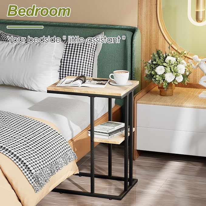 C Shaped End Table, Small Side Table