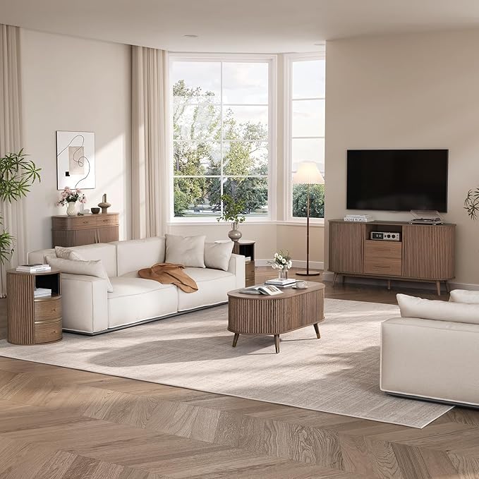 JOINICE 42.5" Oval Lift Top Coffee Table