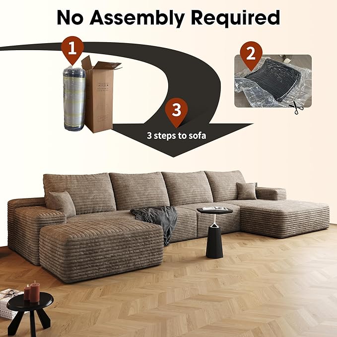 136" Sectional Couches for Living Room Cloud Couch Sofa
