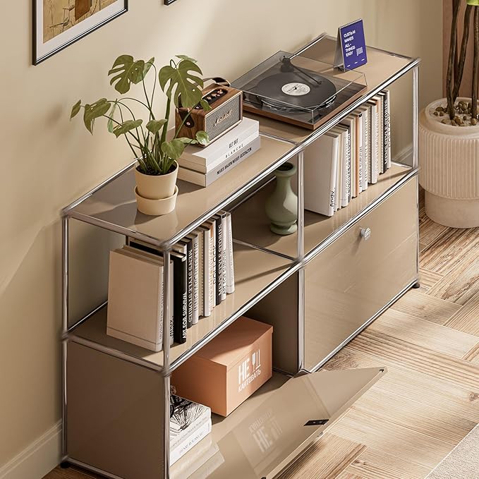 Modern Storage Cabinet Brown F Versatile Free-Standing Large Organizer