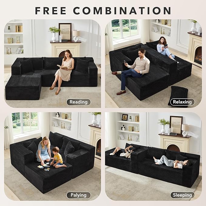Modular Sectional Sofa Cloud Sectional Couch, Oversized Sofa Sleeper