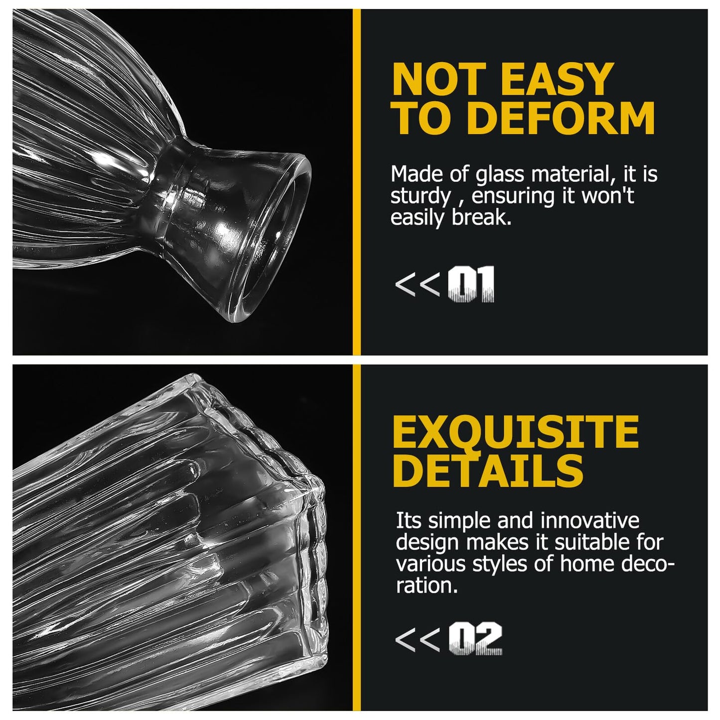 SUPVOX 4pcs Small Glass Hydroponic Vases Decorative Desk Flower Vases for Table Centerpieces Home Décor Glass Plant Terrarium Bottles