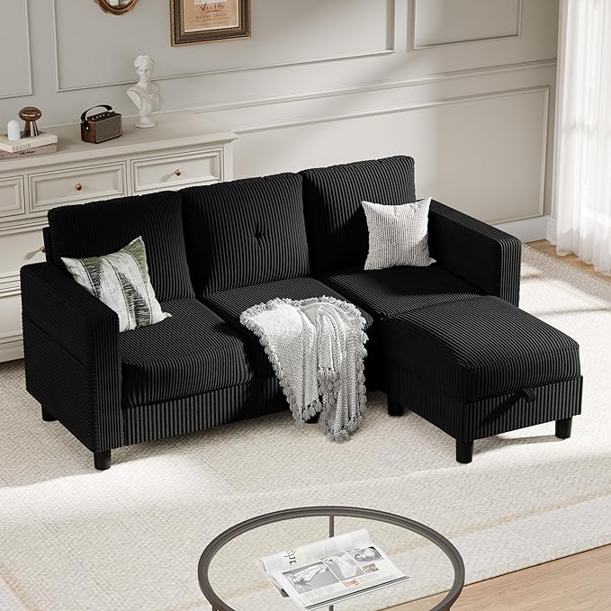 SUNLEI Convertible Sectional Couch Sofa