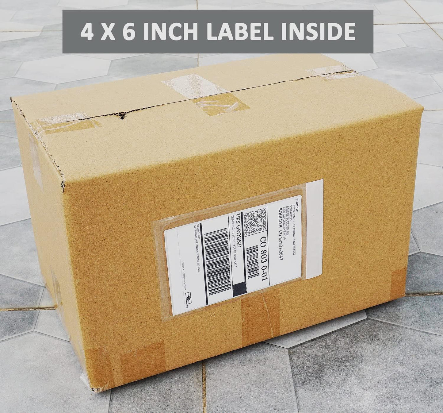 BEUYI Premium 4.7''x7.5'' Packing List Envelope, Tailored Size for 4x6'' Shipping Labels,Self Adhesive Shipping Label Pouch/Sleeve (50 pack)