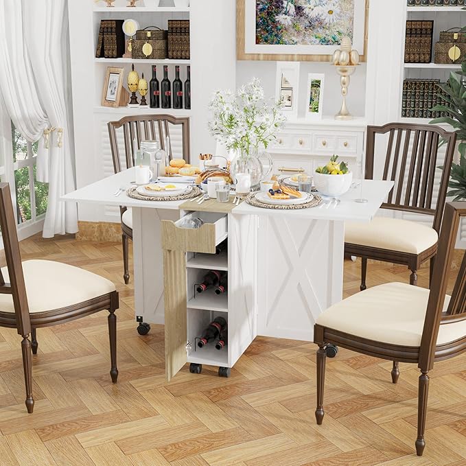 3imothrix Folding Dining Table, Small Dining Table, Space Saving Dining Table
