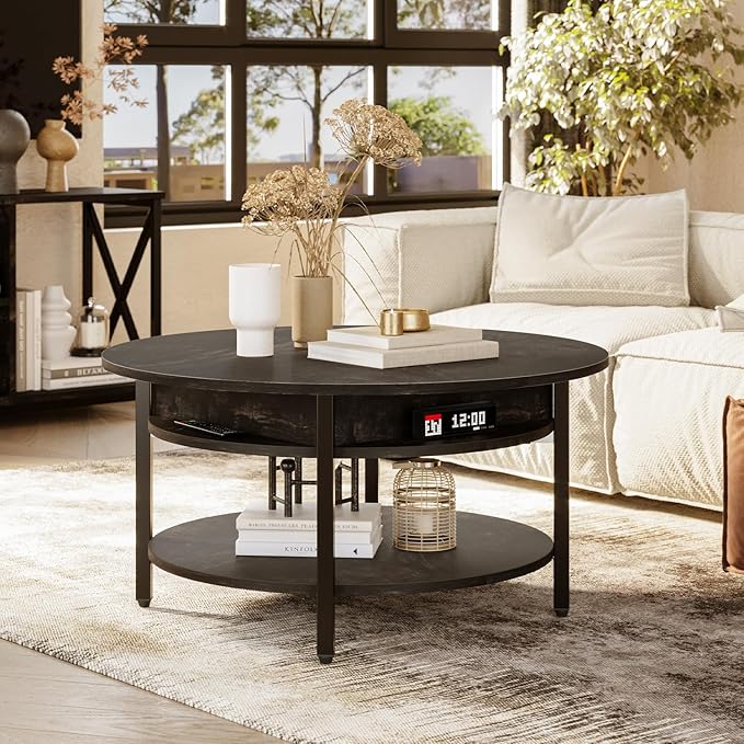 FABATO Round Lift Top Coffee Table