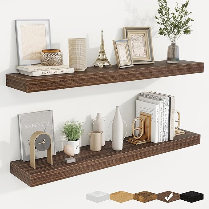 fuqing Floating Shelves for Wall, Wall Mounted Wood Floating Shelf