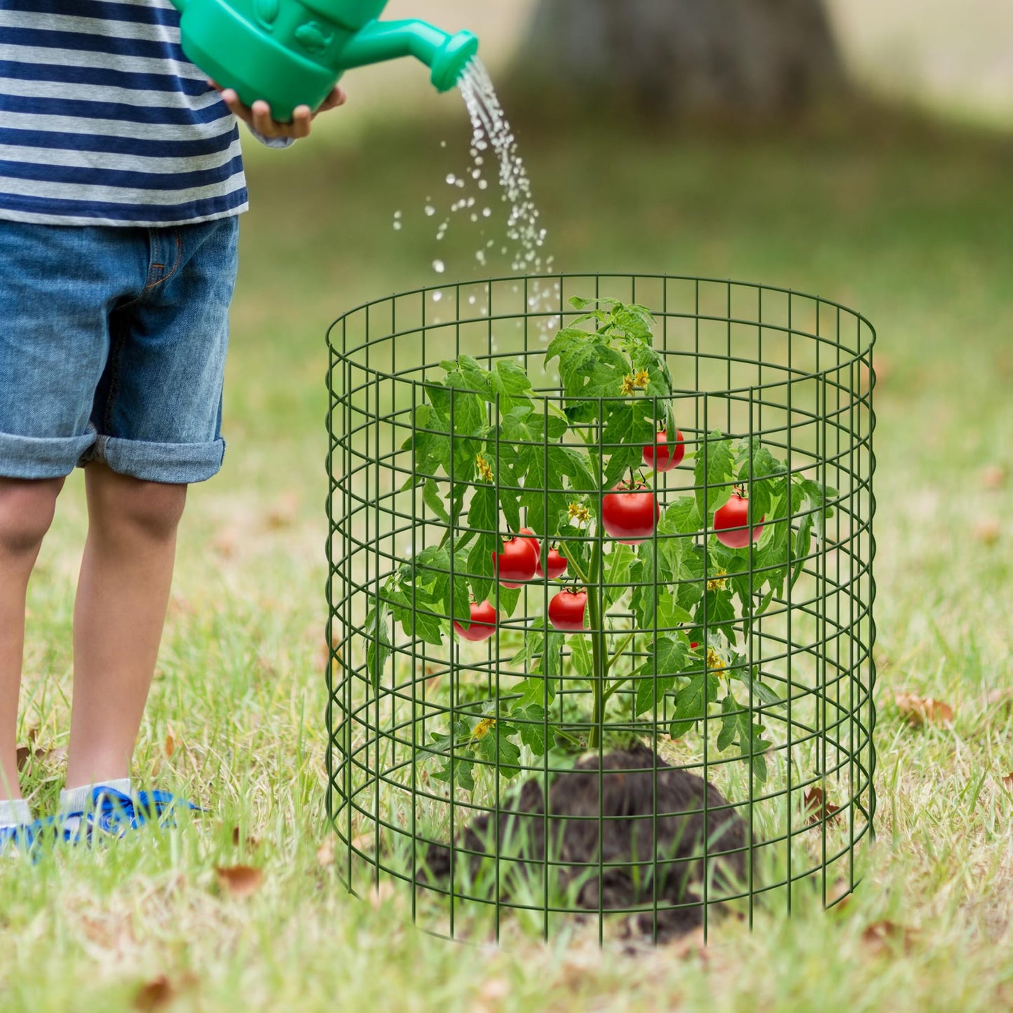Warmfarm 9 Pics DIY Metal Plant Protectors from Deer, Garden Fencing Animal Barrier Size 11.8 * 15.7 inches, Mesh Plant Cage Chicken Wire Cloche for Plants with Stakes and Nylon Cables