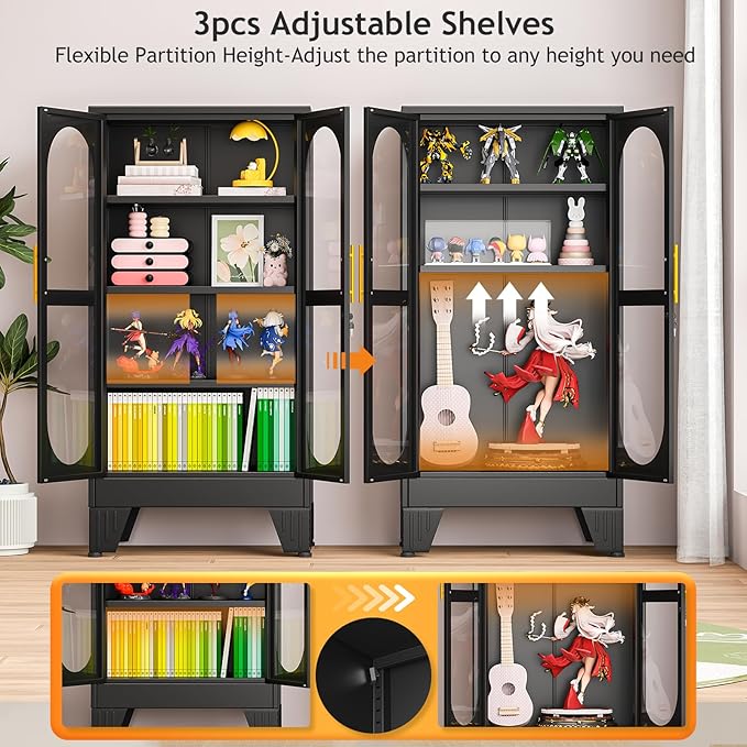 PAOFIN 47" H Locking Display Cabinet