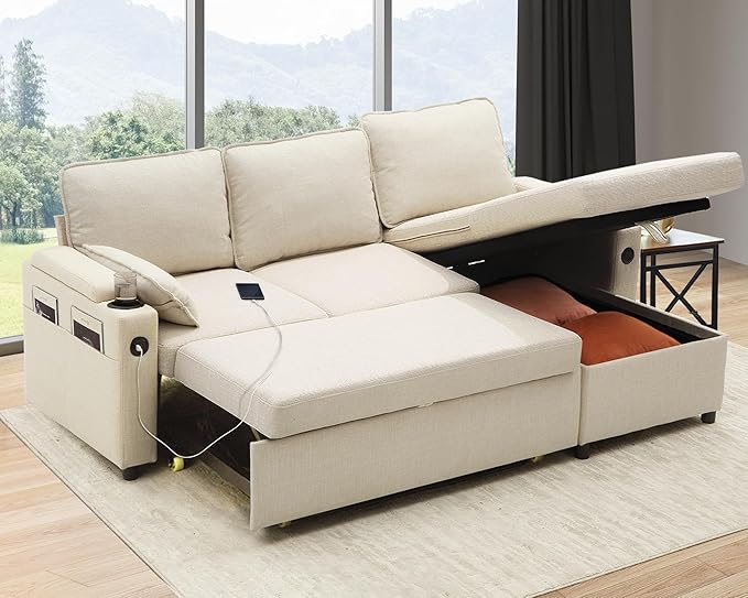 DURASPACE Sofa Bed Sleeper Pull Out 2 in 1 Sectional Sleeper Sofa Couches