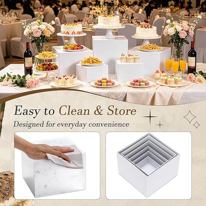 6 Pcs Buffet Risers, Display Stand Shelf