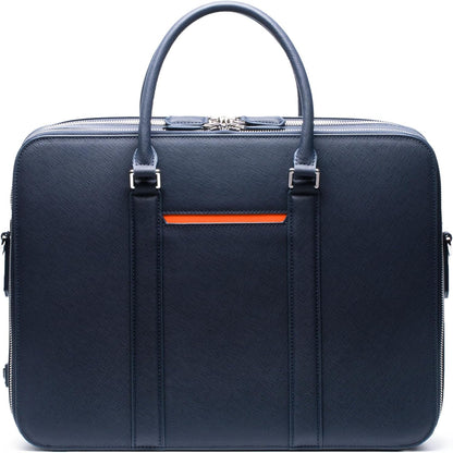 Maverick & Co. Manhattan Double-Zip Leather Laptop Bag – 16” Briefcase for Men, Stylish Business Travel & Work Bag, Durable