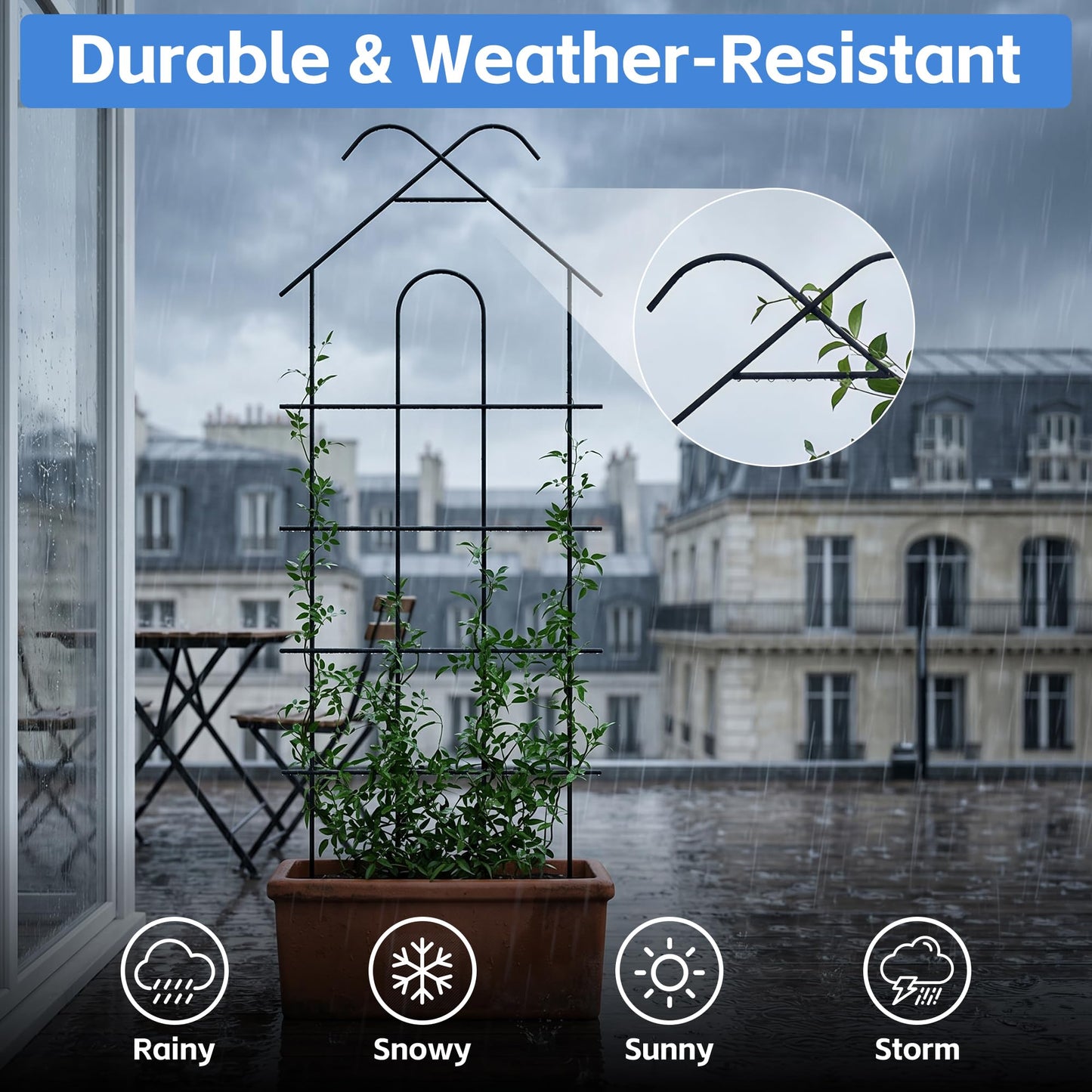 ARIFARO 40" Metal Garden Trellis for Climbing Plants, 4 Pack Large Plant Trellis for Potted Plants, Indoor Outdoor Black Garden Trellis for Vines, Cucumbers, Flowers, 16.5" Wide