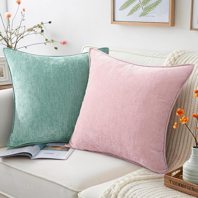 decorUhome Summer Couch Throw Pillow Covers 18x18 Set of 2, Decorative Soft