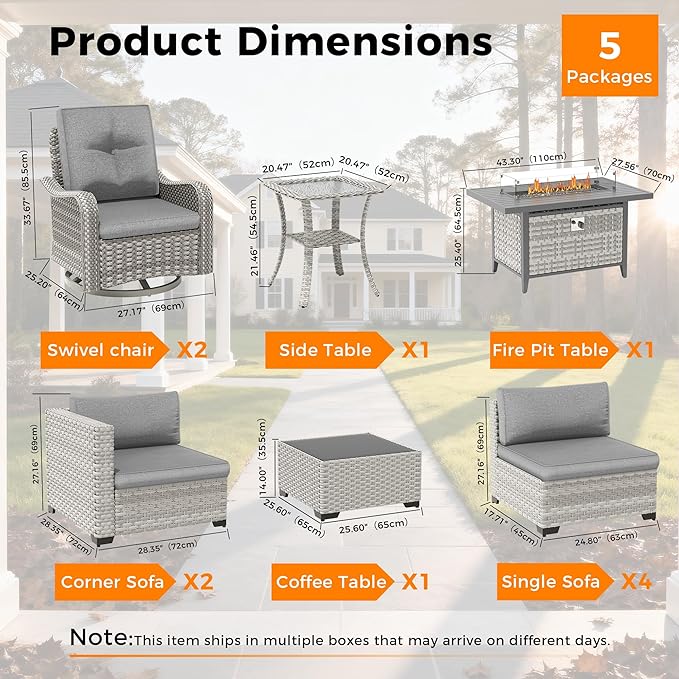 8-Seat Outdoor Wicker Patio Furniture Set