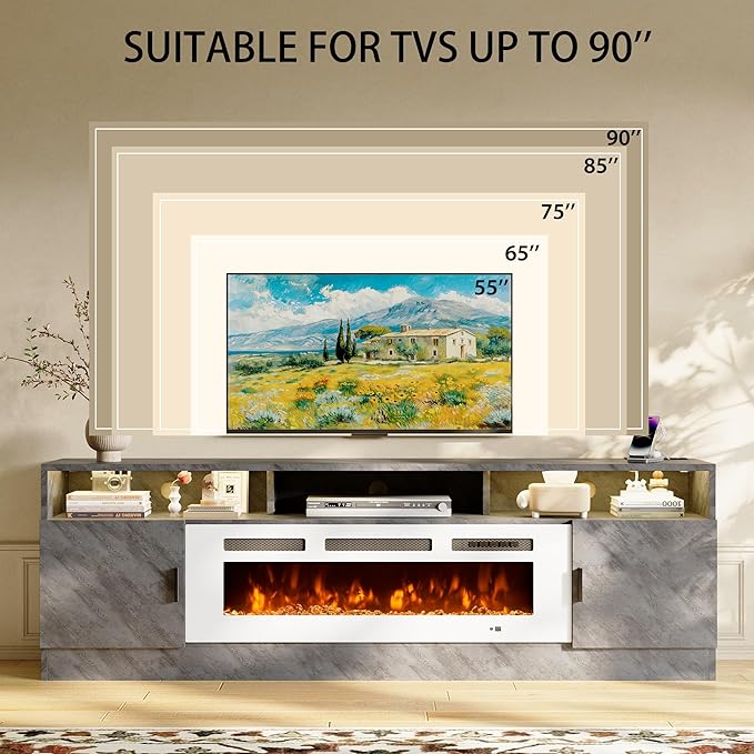 oneinmil 78" Fireplace TV Stand