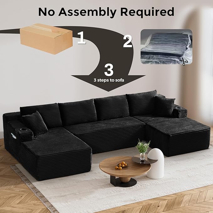 133" Oversized Cloud Boneless Sofa Couch