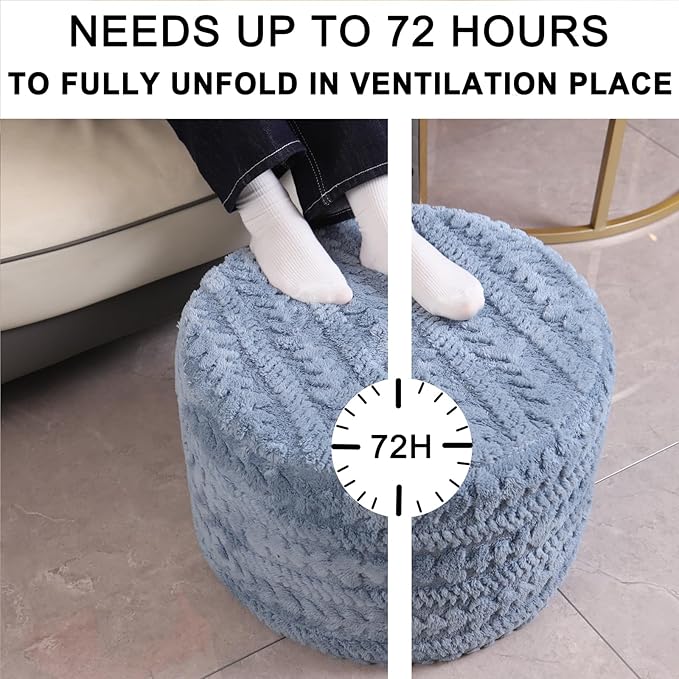 Asuprui Round Footstool Ottoman, 20x14 Inches Multi-Functional Modern Foot Stool