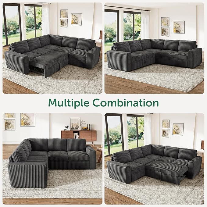 HONBAY Modular Sectional Sleeper Sofa