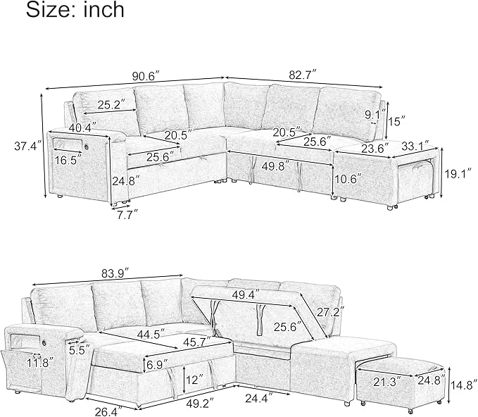 Merax L-Shaped Modular Sofa