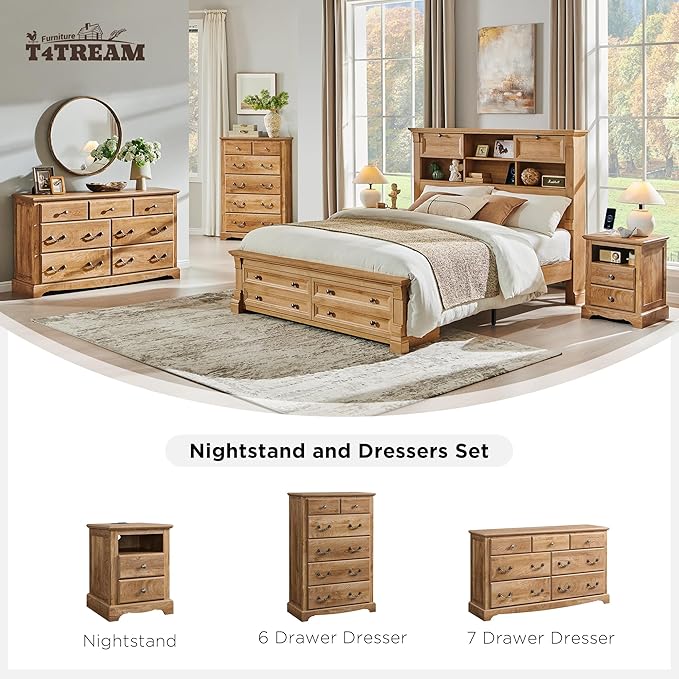 T4TREAM 48" Tall 6 Drawers Dresser Chests