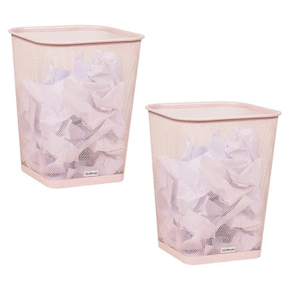 Mind Reader Mesh Trash Can, Pink, 5 Gallon, Set of 2 | Mesh Design