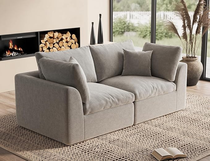 ohllob 78.9" Loveseat Sofa, Cloud Boneless Couches
