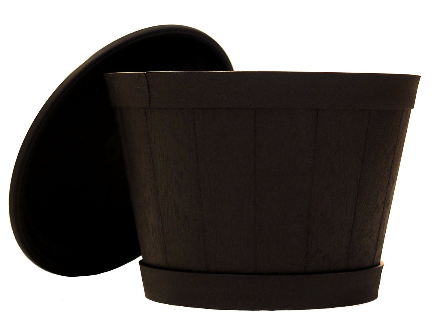Sapphire USA 11" Decorative Heavy Duty Tray/Saucer (2 Pack) Pot/Planter Base for Indoor/Outdoor Decor (11 inches, Black)