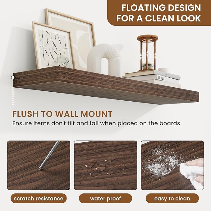 fuqing Floating Shelves for Wall, Wall Mounted Wood Floating Shelf