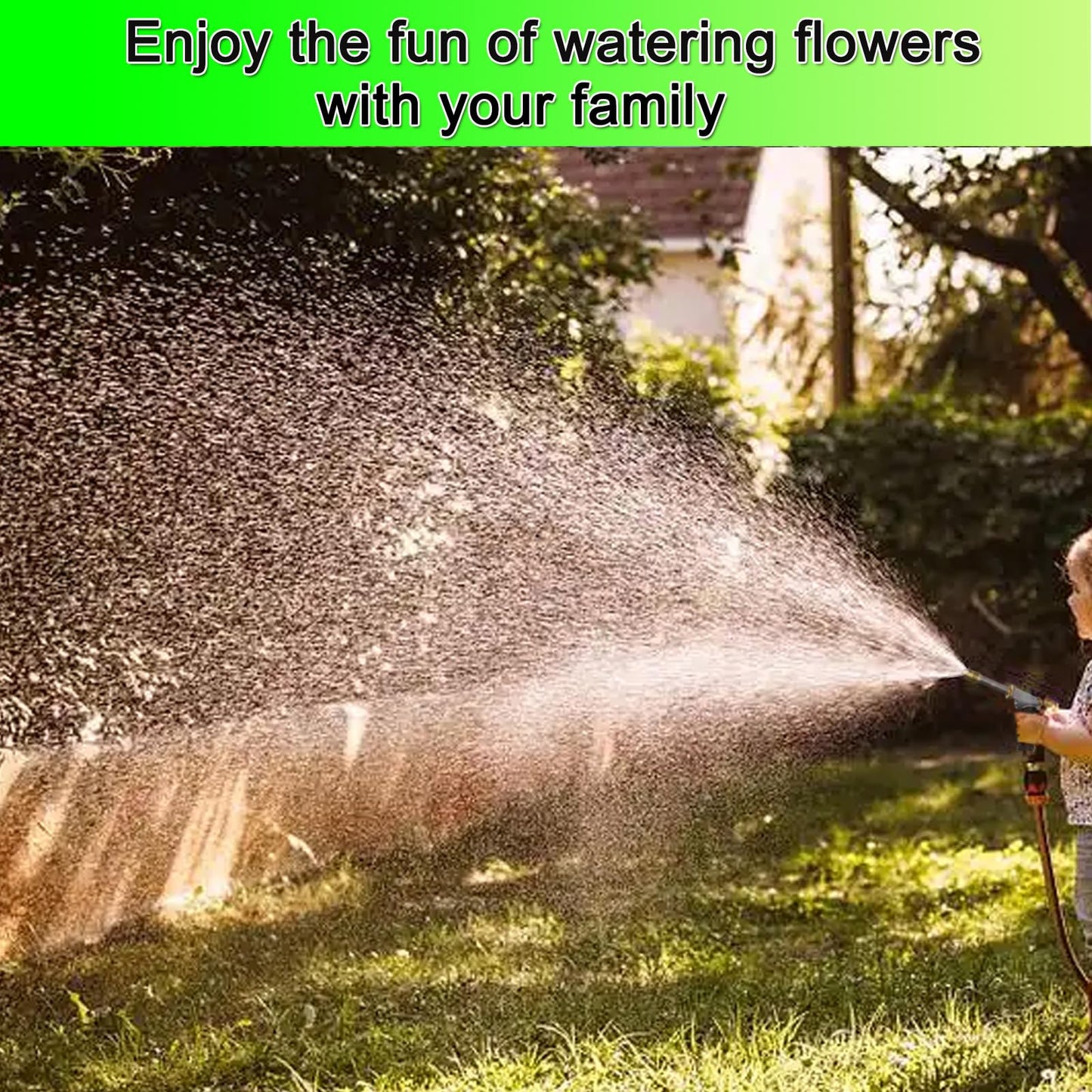VNEIRSHAH Heavy garden hose nozzle - adjustable spray mode high-pressure rotary spray gun, brass nozzle, anti slip grip and quick connector, suitable for lawn, plants, car washing, pets