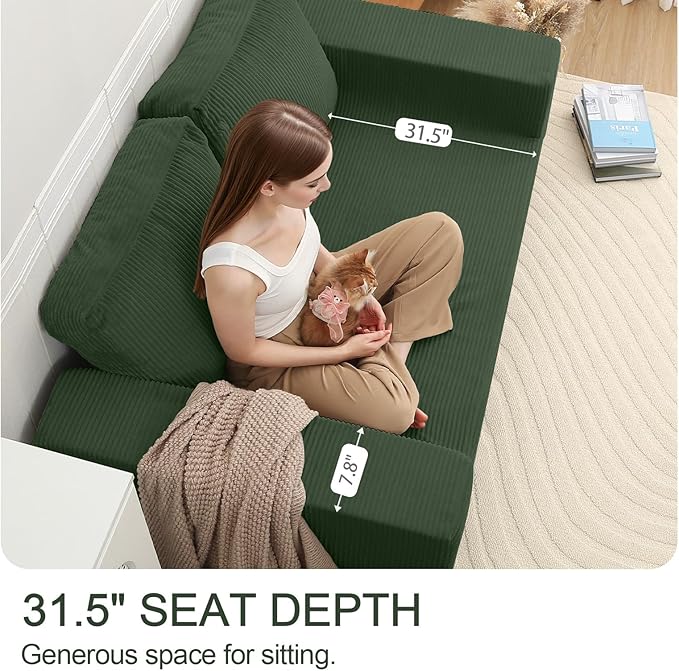 COMAX Convertible Sofa Bed Queen, Folding Fold Out Couch Bed, Floor Futon Couch