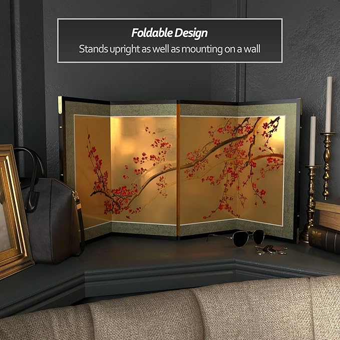 Oriental Furniture Plum Tree on Gold Leaf