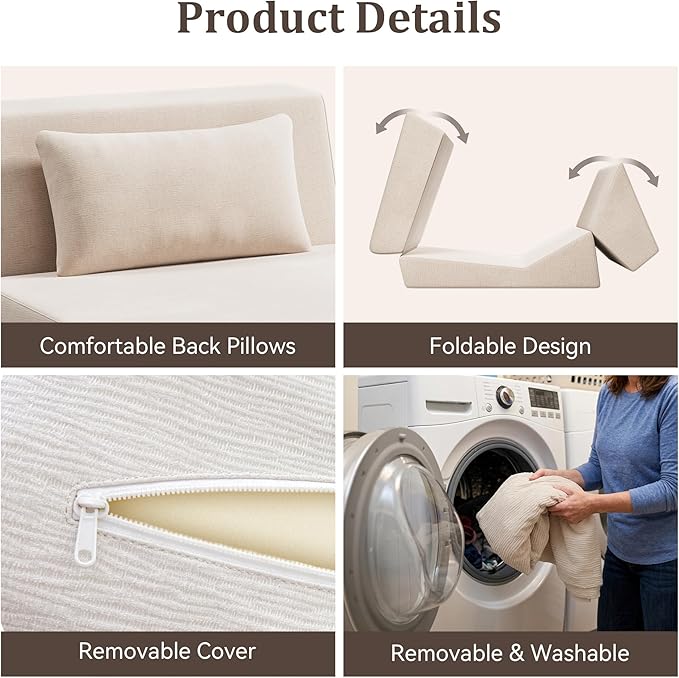 Fold Out Chair Bed, Folding Sofa Bed, 3 in 1 Convertible Sleeper Chair Bed