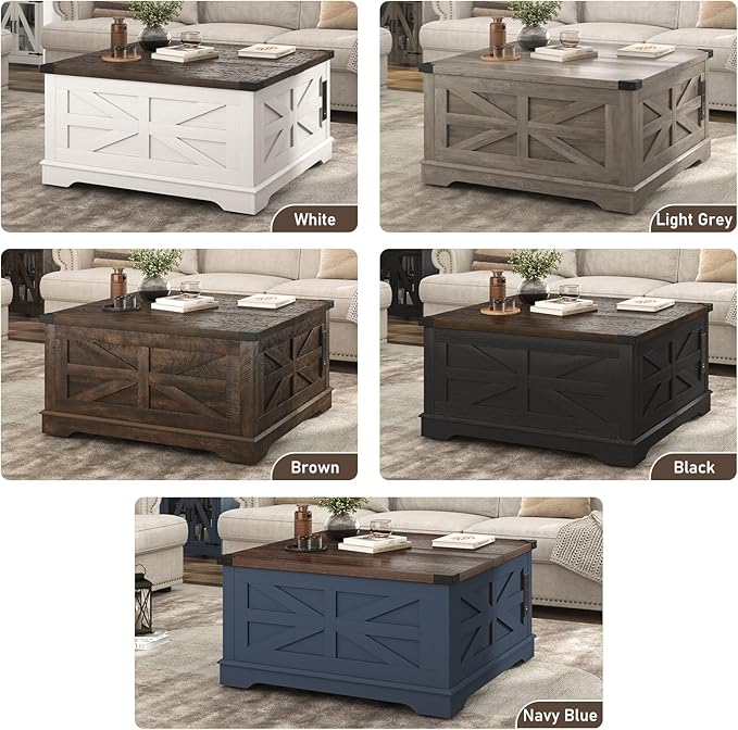 Hlivelood 36" Farmhouse Movable Lift Top Coffee Table
