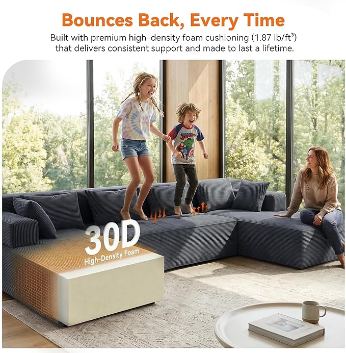 MONVANE 141" U Shaped Cloud Sectional Couch
