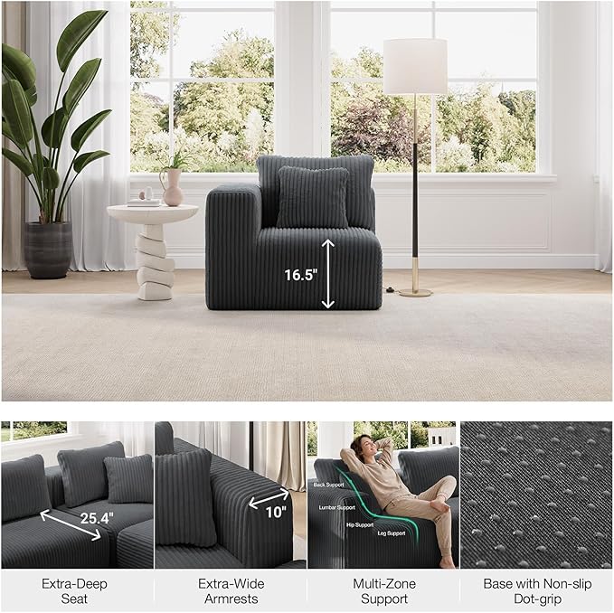 Novilla Modular Sectional Sofa, Modern Cloud Sectional Couch