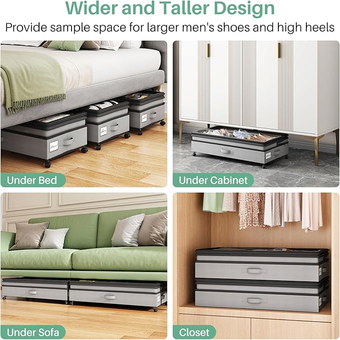 Kitstorack 4 Pack Height-adjustable Under Bed Storage