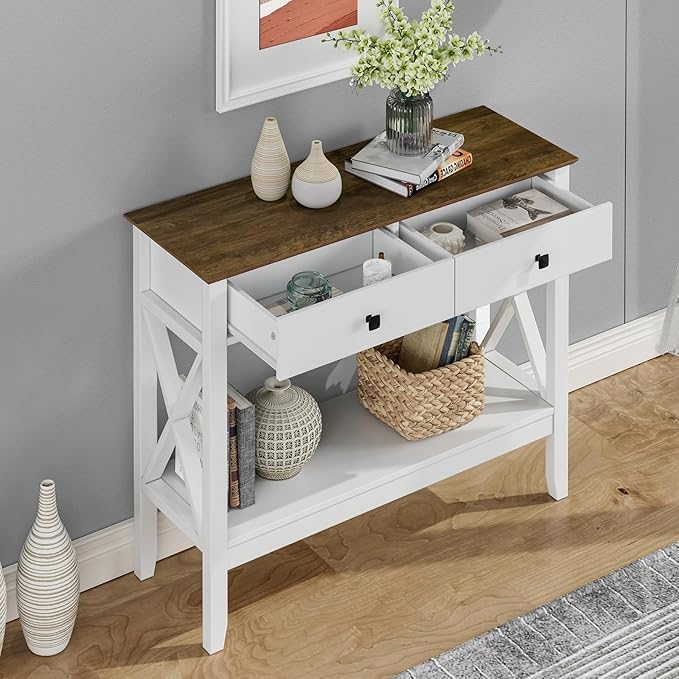 Lomojo Console Table, Sofa Table 13.8" D x 39.37" W x 31.5" HEntryway Table