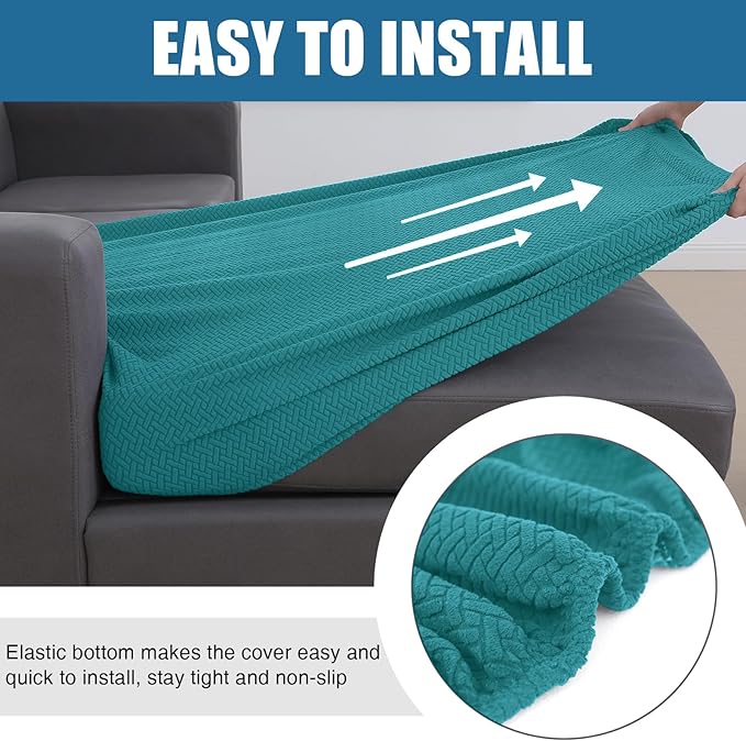 Smiry Waterproof Couch Cushion Covers, Stretch Jacquard Sectional Couch Covers