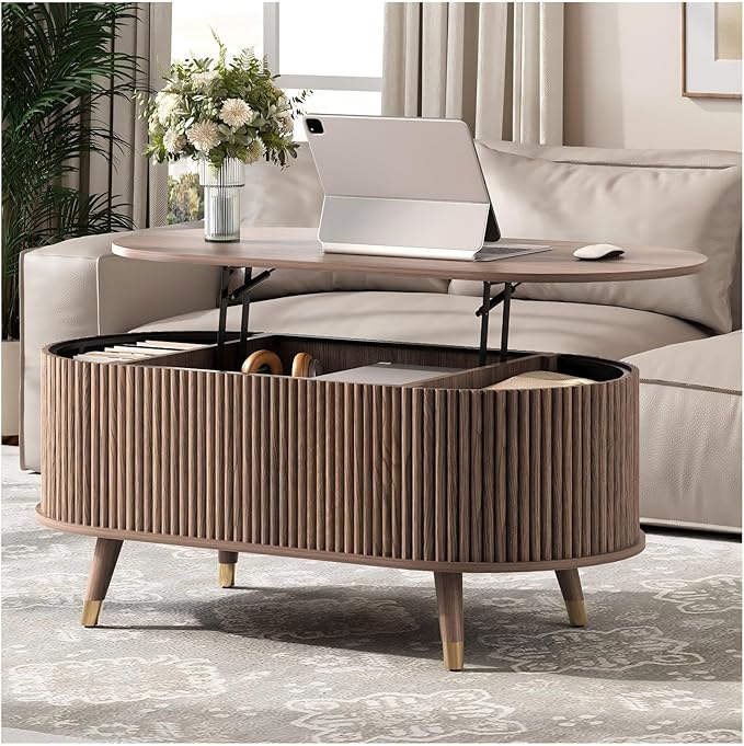 JOINICE 42.5" Oval Lift Top Coffee Table