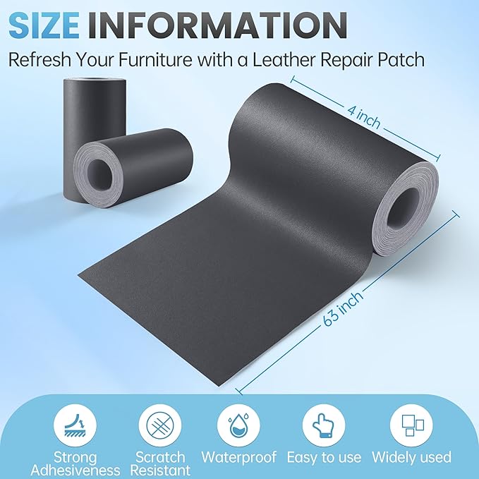 Leather Repair Patch Tape Kit, Vinyl Leather Repair Kit
