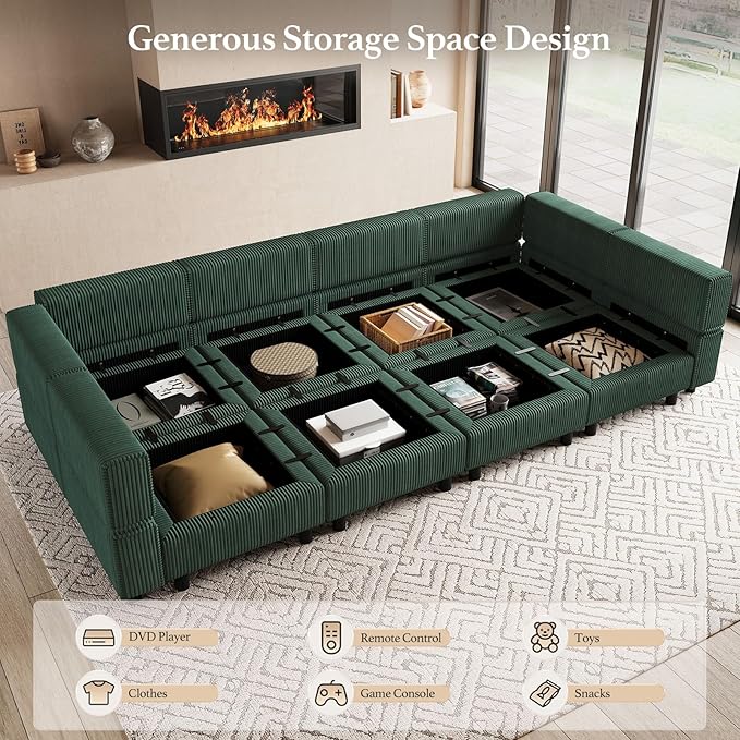 Belffin 114.2" 8 Seats Modular Sectional Sofa