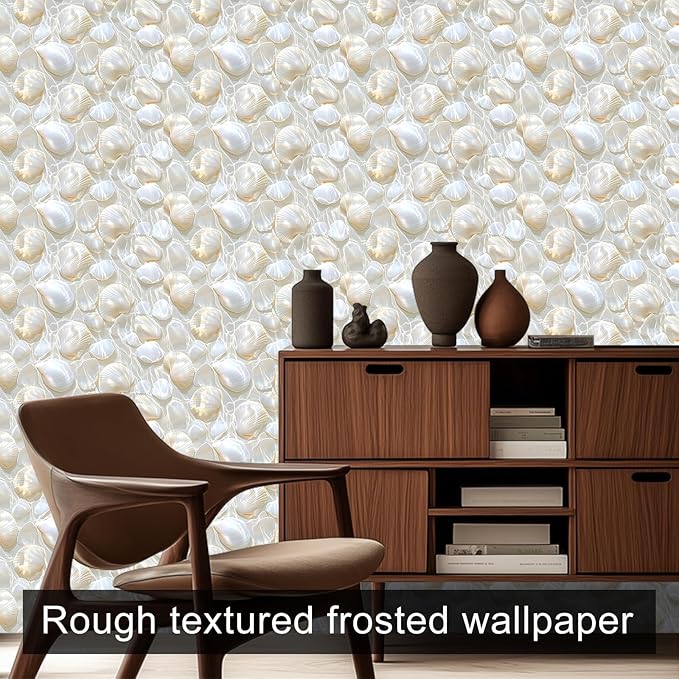 HOMETITUTE Pearl Pattern Wallpaper Peel and Stick Self Adhesive Vinyl Wall