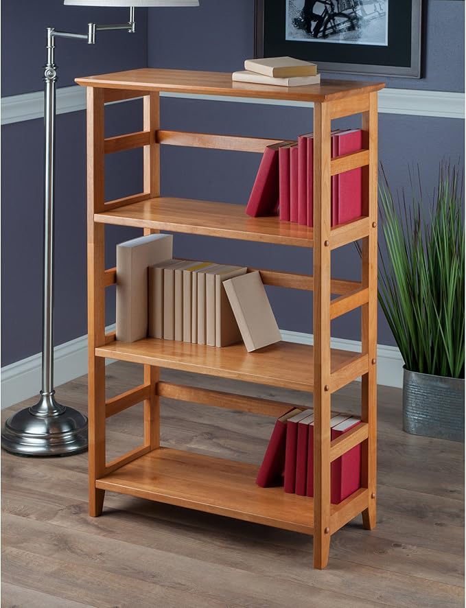 Winsome Studio 3-Tier Bookshelf, Classic Display Bookcase, Functional & Stylish