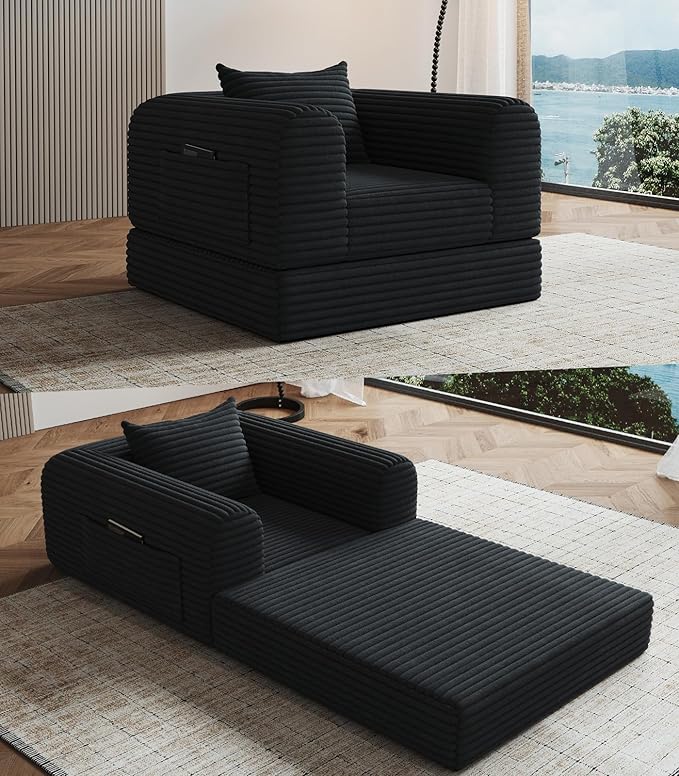 SYFERLORY Versatile 2 in1 Armchair Accent Chair Couch Convertible Boneless