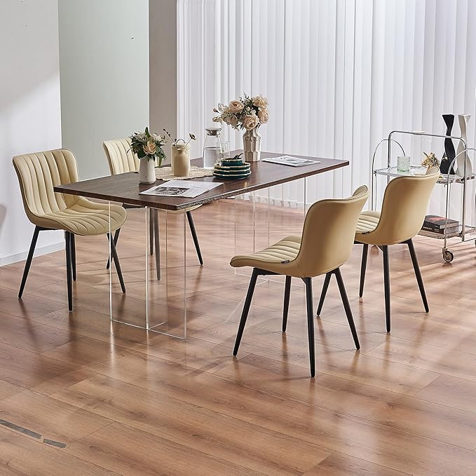 YOUNUOKE Mid-Century Modern Dining Chairs Set of 2, Armless Accent Chair
