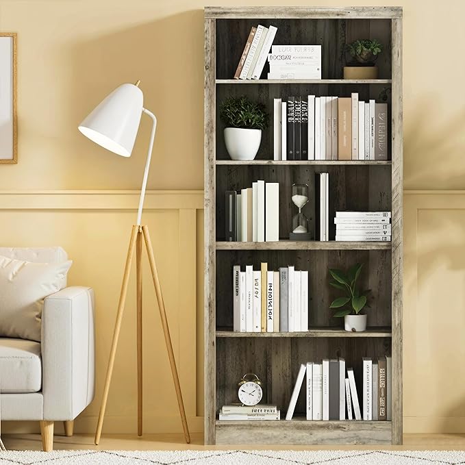 GarveeHome 71 in Tall Bookcase, Wooden Bookshelf